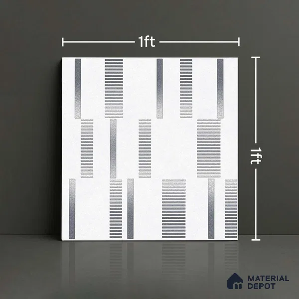 Highlighter Wall Tile TL 07251 B Plana 8012 GLM (Silver) 1 ft x 1 ft Ceramic Matte Finish - 9 mm | Suitable For Kitchen & Bathroom | 2 mm Spacer is Mandatory
